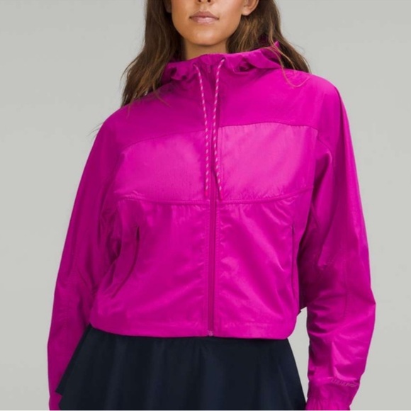 Lululemon Lightweight Cropped Rain Jacket Purple/Pink Highlight ~ Sz 4 - Picture 1 of 13